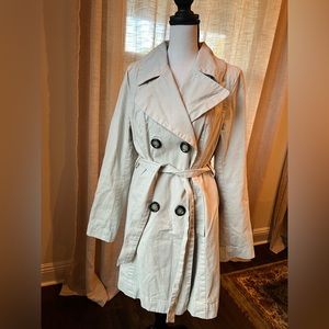 Old Navy Women’s Medium Trench Coat Cream Buttons Wrap